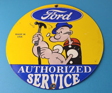 Vintage Ford Sign - Porcelain Automobiles Sign - Popeye Authorized Gas Pump Sign picture