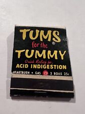 c1930s Tums For The Tummy Advertising Matchbook 20 Strike picture