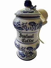 Blue Danube Blue Onion Instant Coffee Jar With Spoon picture