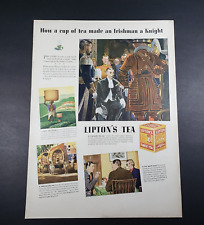 1938 Print Ad Lipton's Tea Kneeling Irishman Becoming A Knight AD1-8 picture