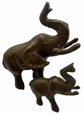 Elephant Figurine Bronze 6” Vintage VTG Office Home Decor VTG picture