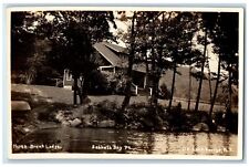 c1930's North Brook Lodge Boat Lake George New York NY RPPC Photo Postcard picture