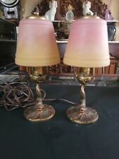 Antique Koi Dauphin Lamp Pair W/original Satin Glass Shades. Aladdin 12x4 Works picture