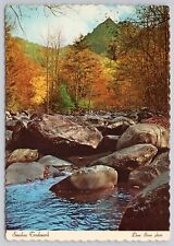 Gatlinburg Tennessee, Chimney Tops, Little Pigeon River, Autumn Vintage Postcard picture