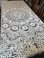 MAGNIFICENT ANTIQUE HUGE BOBBIN LACE FLOWER TABLE CLOTH BED SPREAD picture