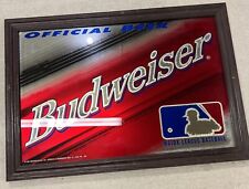 Budweiser Official Beer Major League Baseball 1998 Wood Frame 19 x26 Mirror Sign picture