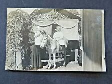 1909 Antique Postcard RPPC Girl Riding Mule Era Schiller Signed Rare B3303 picture
