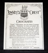 1912 OLD MAGAZINE PRINT AD, LOWNEY'S 