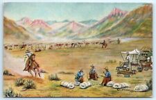 POSTCARD The Roundup Oil Painting by Cowboy Artist L H 