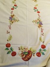 Gorgeous Fall Thanksgiving Pumpkin Embroidered Tablecloth 122 x 64” picture
