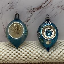 Vintage 1950’s Mercury Glass Indented Tear Drop Ornaments Made In Poland picture