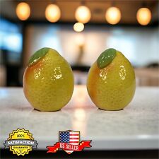 Lemon Salt & Pepper Shakers Food Fruit Shape Decorative Ceramic 3.2