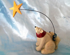 Stampin' Up Studio Figurine Christmas Polar Bears Shooting Star Vintage 2002 picture