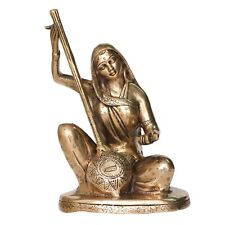 Antique Vintage Brass Meera Bai Playing Instrument Figurine Showpiece Statue picture