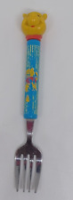 Vintage Cute Winnie the Pooh Toddler Silverware Fork Blue Unbranded picture