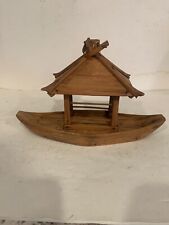 Vintage Wooden Fishing Boat Decor Asian Style? Handmade Unique Item See Photos picture