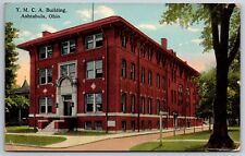 Ashtabula Ohio~YMCA Building~Gazebo~Bicycles~c1910 Postcard picture