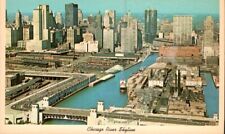 Postcard, Chicago River Skyline, West Michigan Link Bridge picture