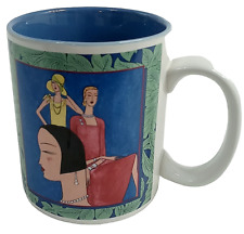 1928 Jewelry Vintage Coffee Tea Mug Advertisement Art Deco Blue 1980s Ceramic picture