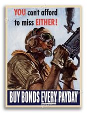 1944 “You Can’t Afford To Miss Either” Vintage Style WW2 Poster - 24x32 picture