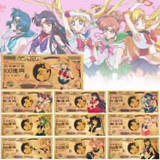 10Pcs Japan Anime Sailor-Moon Gold Banknote Cartoon Gold Cards Collection picture