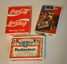 3 NEW Vtg Advertising Cards US Playing Card Co Budweiser, Bud Light Spuds, Coke picture