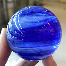 50mm+ Blue Smelting Stone Quartz Sphere Crystal Energy Ball Reiki Healing Gem picture