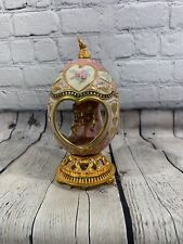 Vintage Franklin Mint Faberge Musical Carousel Horse Egg TFM 96 Music Box Roses picture