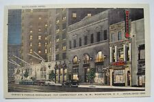 Washington DC Harvey's Famous Restaurant; Street Scene Old Linen Postcard picture