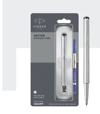 Parker Ballpoint Pen Vector Stainless Steel Chrome Trim Roller Ball Pen Blue Ink picture