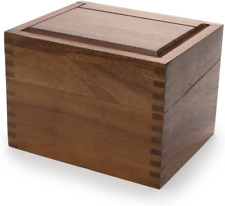 Ironwood Gourmet Acacia Wood Recipe Box with Divider Tabs, 2 Compartment, Single picture