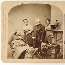 Doctor Treating Patient Photo Stereoview c1872 Weller Medical Treatment Art H982 picture