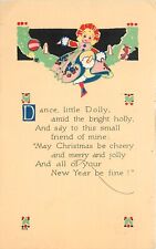 1915 PF Volland Art Deco Postcard; Dancing Dolly, May Christmas be Merry & Jolly picture