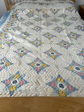 Vintage Small Quilt, Not Patchwork, Quilted, Great Craft Piece, Some stains picture