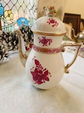 Herend Chinese Bouquet Raspberry 613/AP G Individual Coffee Mocha Tea Pot picture