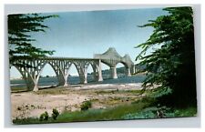 Vintage 1950's Union 76 Postcard Coos Bay Bridge Highway 101 Marshfield Oregon picture