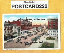 OH Norwalk 1908-29 vintage postcard buildings & automobiles East Main st & court picture