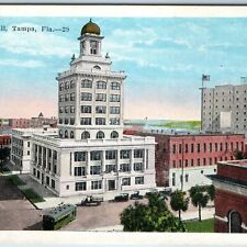 c1910s Tampa, Fla City Hall Birds Eye Court House Trolley Water Tower Kropp A208 picture