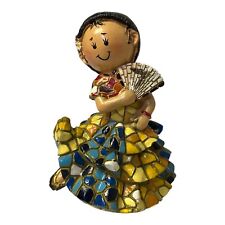 Handmade Pained Spain Mosaic Ceramic Figurine 4x3 Inch picture