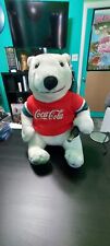Vintage Coca Cola Play By Play 14 Inch Polar Bear W/ Bottle And Jersey  picture