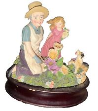 Victorian Women and Child In Flower Garden Music Box picture
