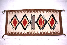 ATQ Navajo Rug Textile Native American Indian Eye Dazzler Weaving 34x16 Vintage picture