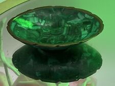 Antique Real Malachite Green Small Trinket Dish Bowl picture