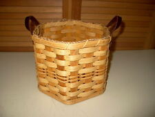 Genuine AMISH 'SnowFlake' BASKET Riveted LEATHER Handles by ZOOK in Lancaster PA picture