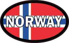 4in x 2.5in Flag Oval Norway Sticker Car Truck Vehicle Bumper Decal picture