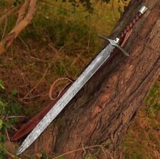 CUSTOM HANDMADE DAMASCUS STEEL COMBAT SWORD VIKING SWORD HUNTING SWORD picture