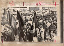 Original 1969 Civil Rights Press Photo Black Coalition March With Flags picture