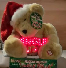Vtg DAN DEE Musical Light Up Christmas Teddy Bear JINGLE BELLS SEE DESCRIPTION  picture