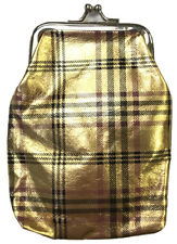 Eclipse Gold Plaid Cloth Cigarette Case Pouch w/ Pocket, 2ct, Coin Purse picture