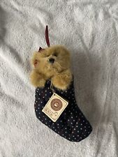 Vintage Boyds Peggy Sue Stuffins Teddy Bear Stocking Hanging Ornament tags 6” picture